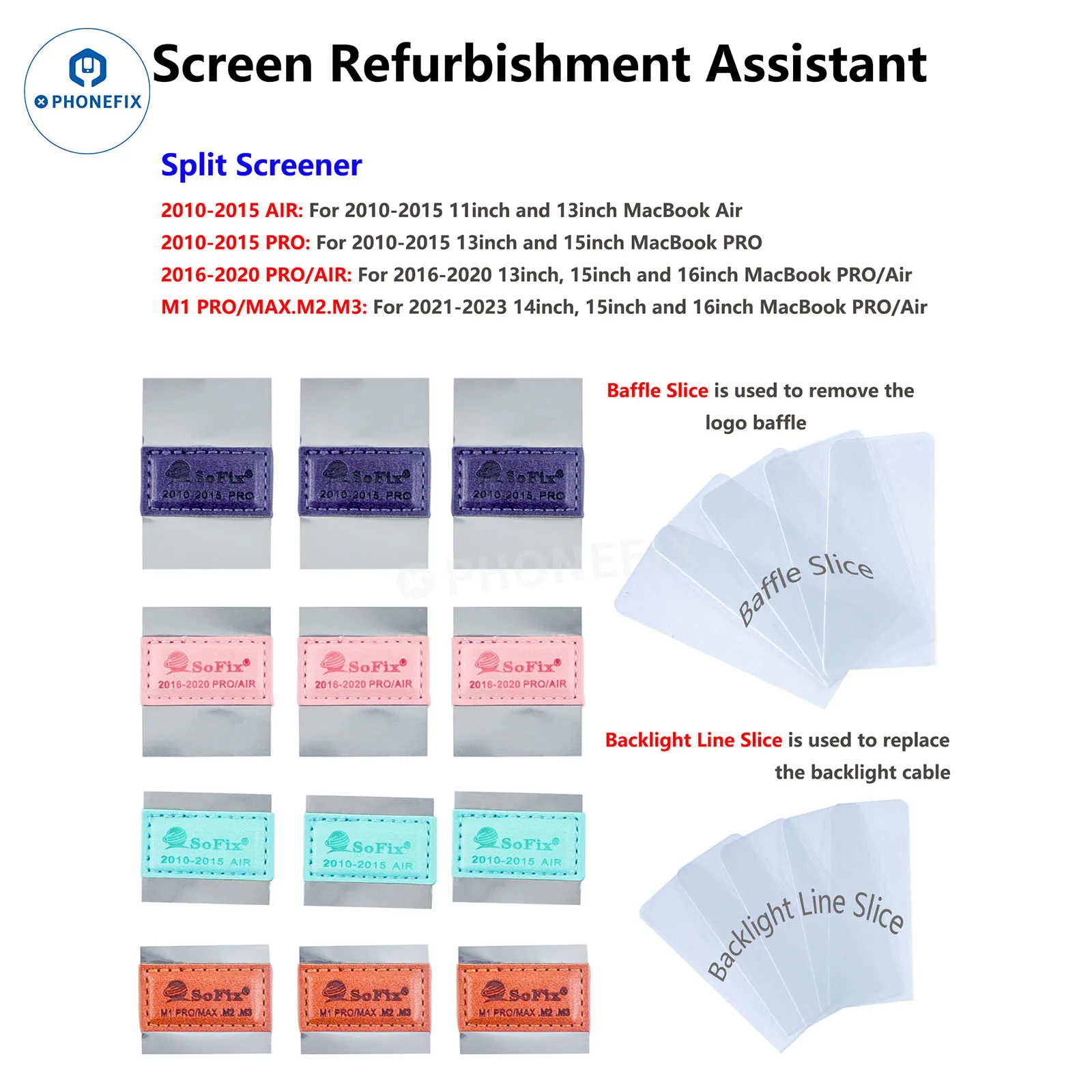 Sofix S-F401 Screen Refurish Smontare Raschietto A Leva Per Macbook Air Pro Retroilluminazione Schermo Del Cavo Diviso Artefatto Strumenti A Discesa