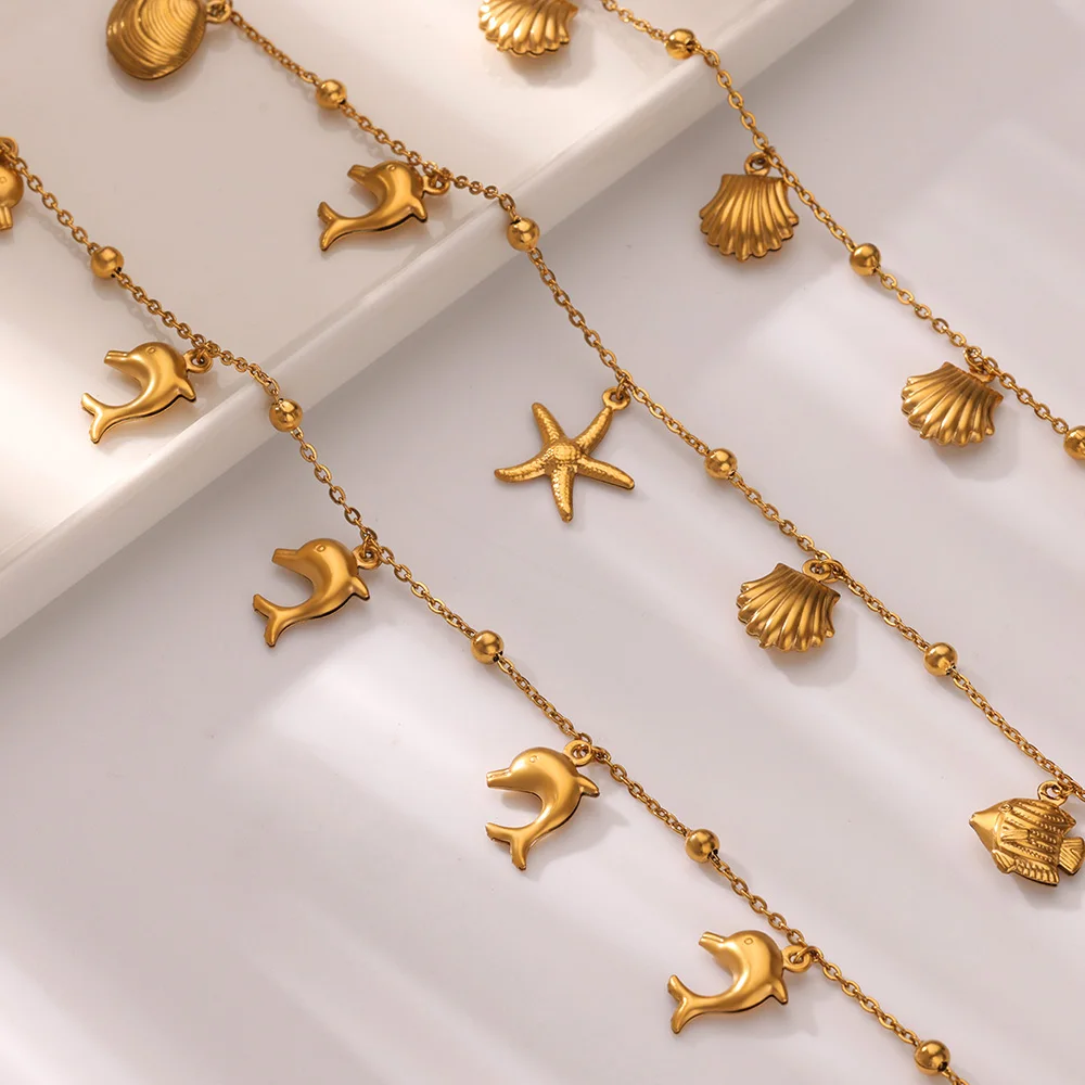 Starfish Stainless Steel Anklets For Women