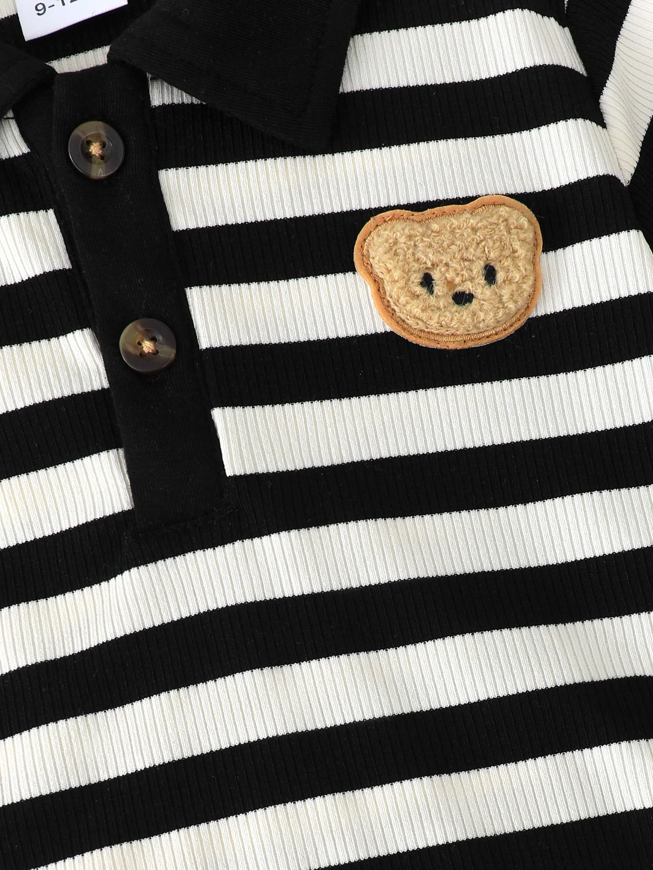 0-3Y Summer male baby 2PCS little bear decoration fashion set lapel striped short sleeved top+casual shorts children's clothing 4