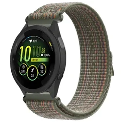 Nylon Loop Strap Watchband in 20mm and 22mm Sizes - 20mm width (Cedar green orange)
