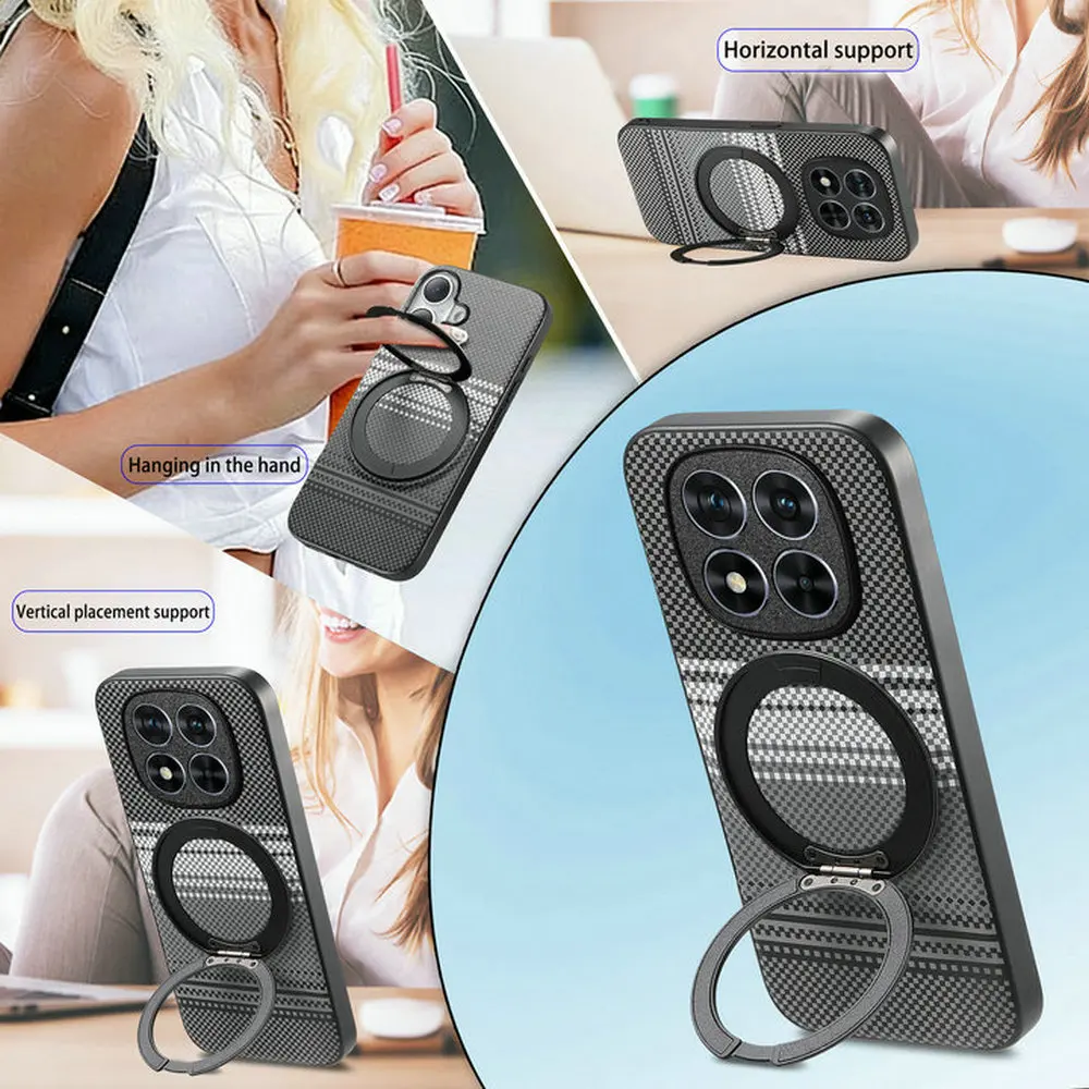 Magnetic Ring Back Case with Stand and Protective Cover