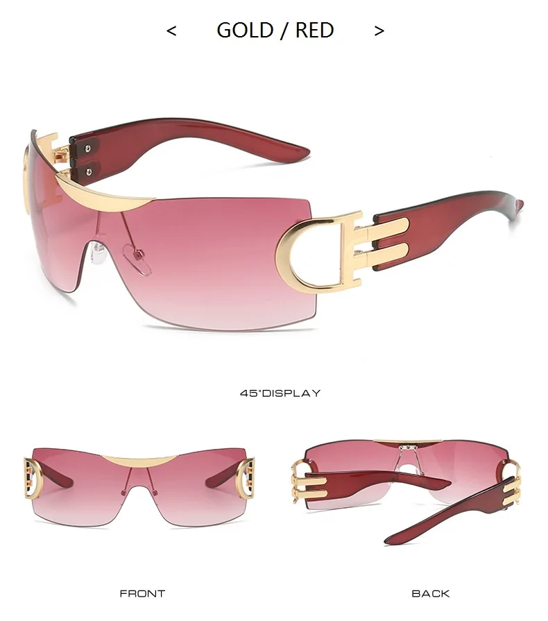 Trendige Y2k-Sonnenbrillen für Damen und Herren, Übergroße Designer-Marken-Fahrradbrillen, 2000er-Jahre-Einteiler-Sonnenbrillen, Gafas Eyewear – Detail 8
