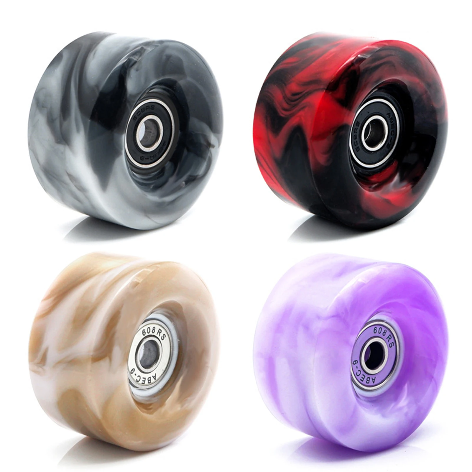 Roller Skating Wheels Roller Skate Wheels Indoor Roller Skate Wheel With Bearing PU Wheel Installed Quad Skates And Skateboard Indoor/Outdoor Use