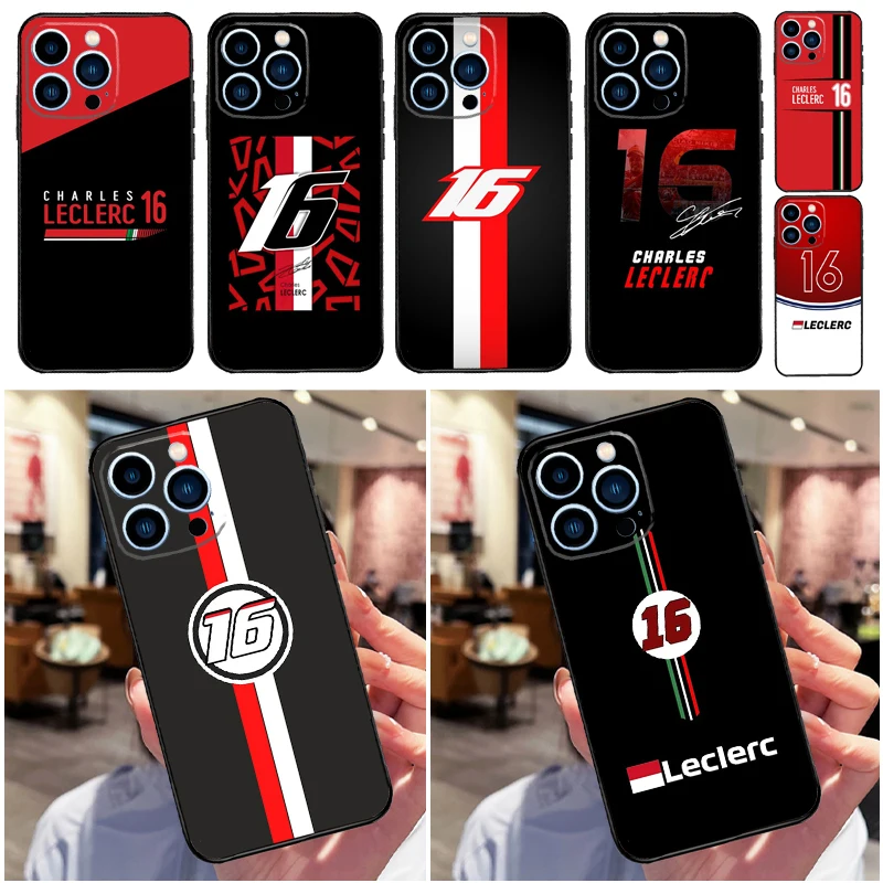 Custodia Charles Leclerc 16 F1 per iPhone 13 12 14 15 Pro Max Mini 7 8