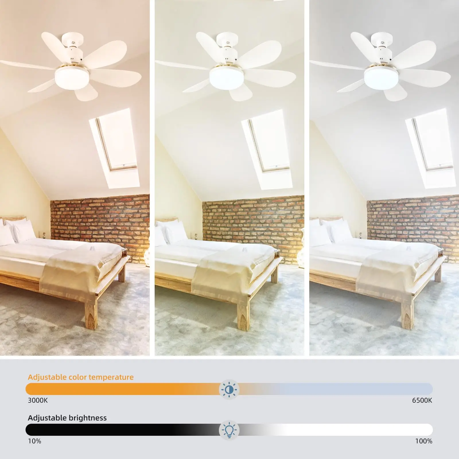 30W/40W LED Ceiling Fan Light E27 with Remote Dimmable 3-Color 3000K-6500K 2000 Lumens for Bedroom Living Room Kitchen led ceiling fan lights