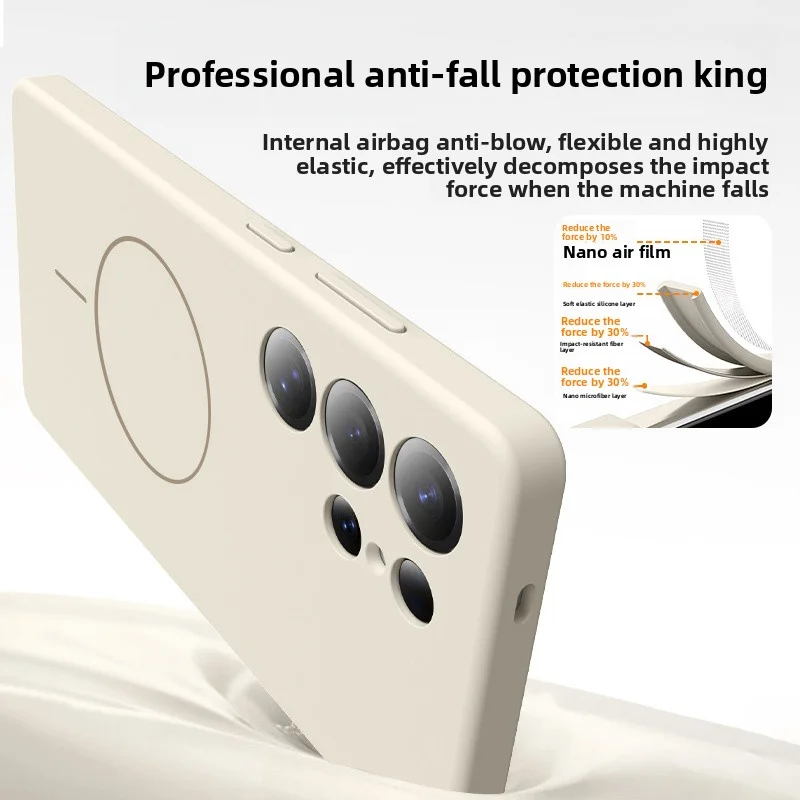 Solid Color Liquid Silicone Magnetic Phone Case with Magsafe Wireless Charging Compatibility