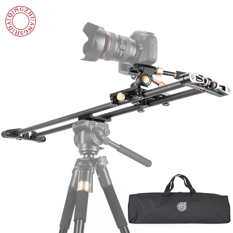 QZSD Carbon Fiber Slide Manual Time Delay Anti-Shake Professional Track Mini Silent Smooth Damping Rail Gimbal for DSLR Camera