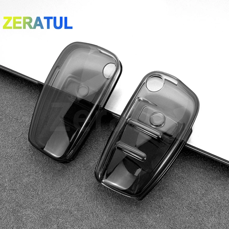 Trasparente Tpu Car Flip Key Case Cover Shell Fob Holder Per Audi A4 B6 B7 B8 A6 C5 C6 4F Rs3 Q3 Q7 Tt 8L 8V S3 A3 8L 8P Keyless