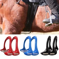 1 Pair Pedal Equipment Horse Stirrups Anti Slip Equestrian Safety Aluminium Alloy Riding Treads Lightweight Outdoor Sports 1