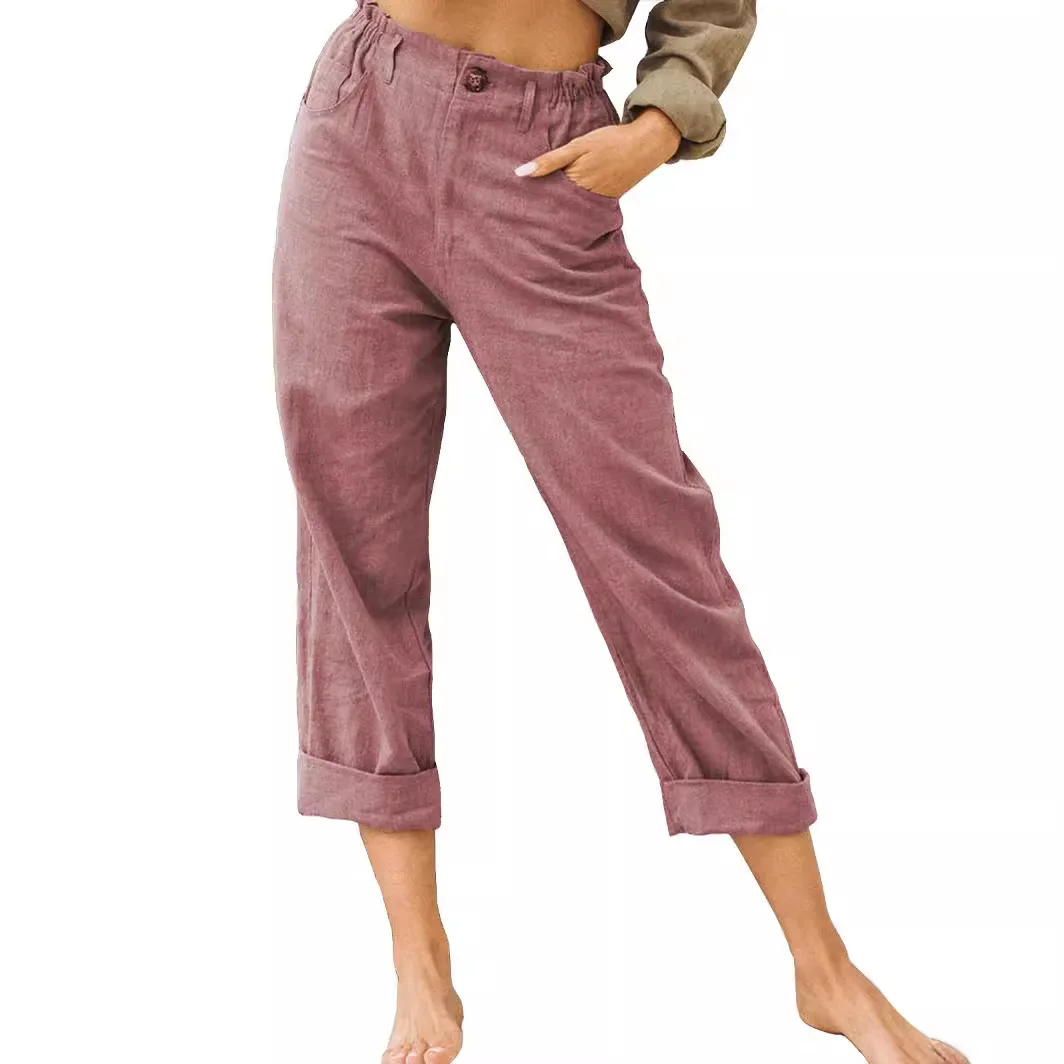 Summer New Women's Cotton and Linen Casual Pants