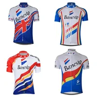 Retro Team Men Short Sleeved Cycling Jersey Summer Breathable Classic Bike Clothing 1