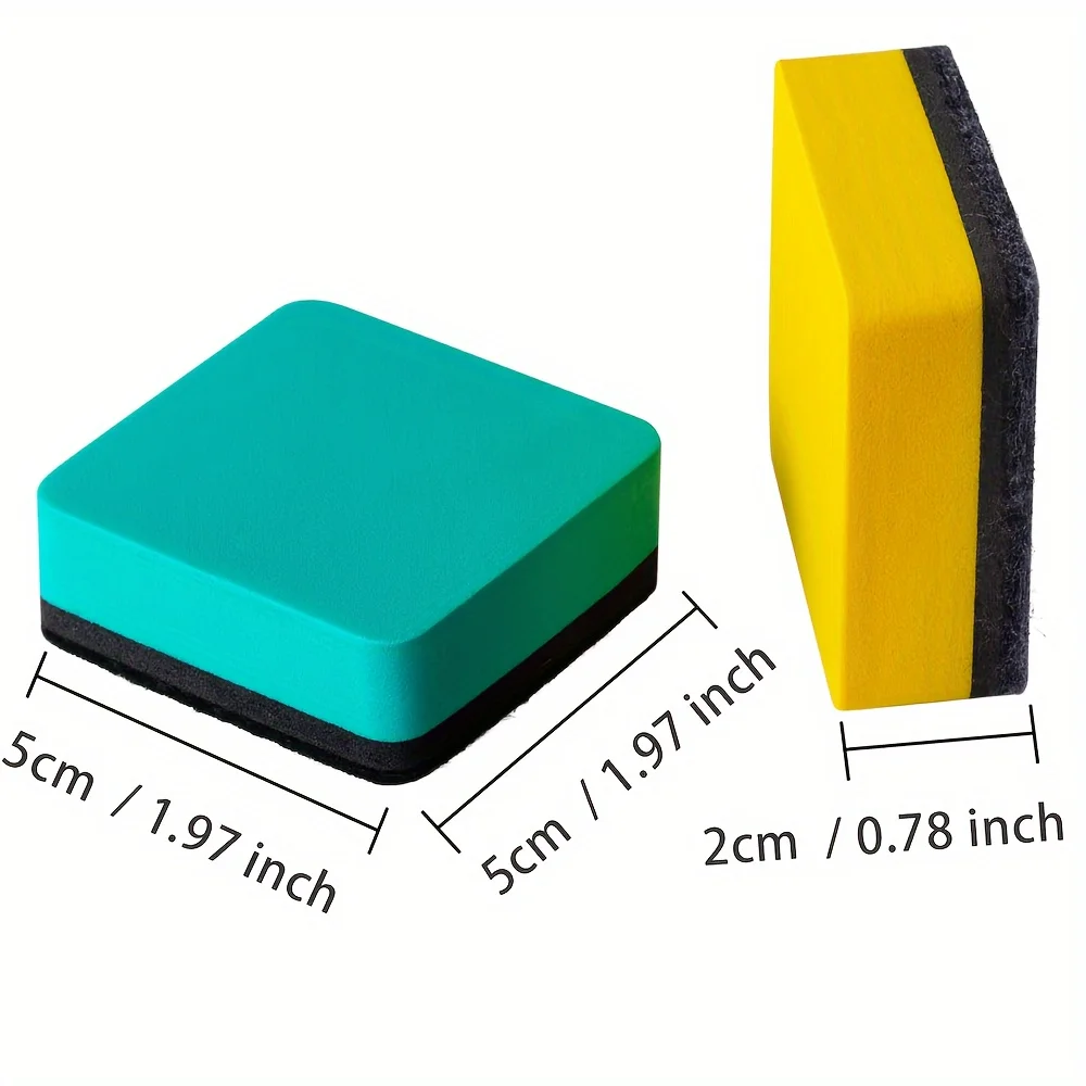 Whiteboard Erasers 12 Pcs for Kids Classroom Accessories Portable Detergent High Capacity Dry Chalkboard Office