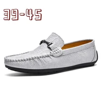 2025 Summer Men Casual Shoes Fashion Men Shoes Office Handmade Leather Men‘s Loafers Moccasins Slip On Flats Male Driving Shoes