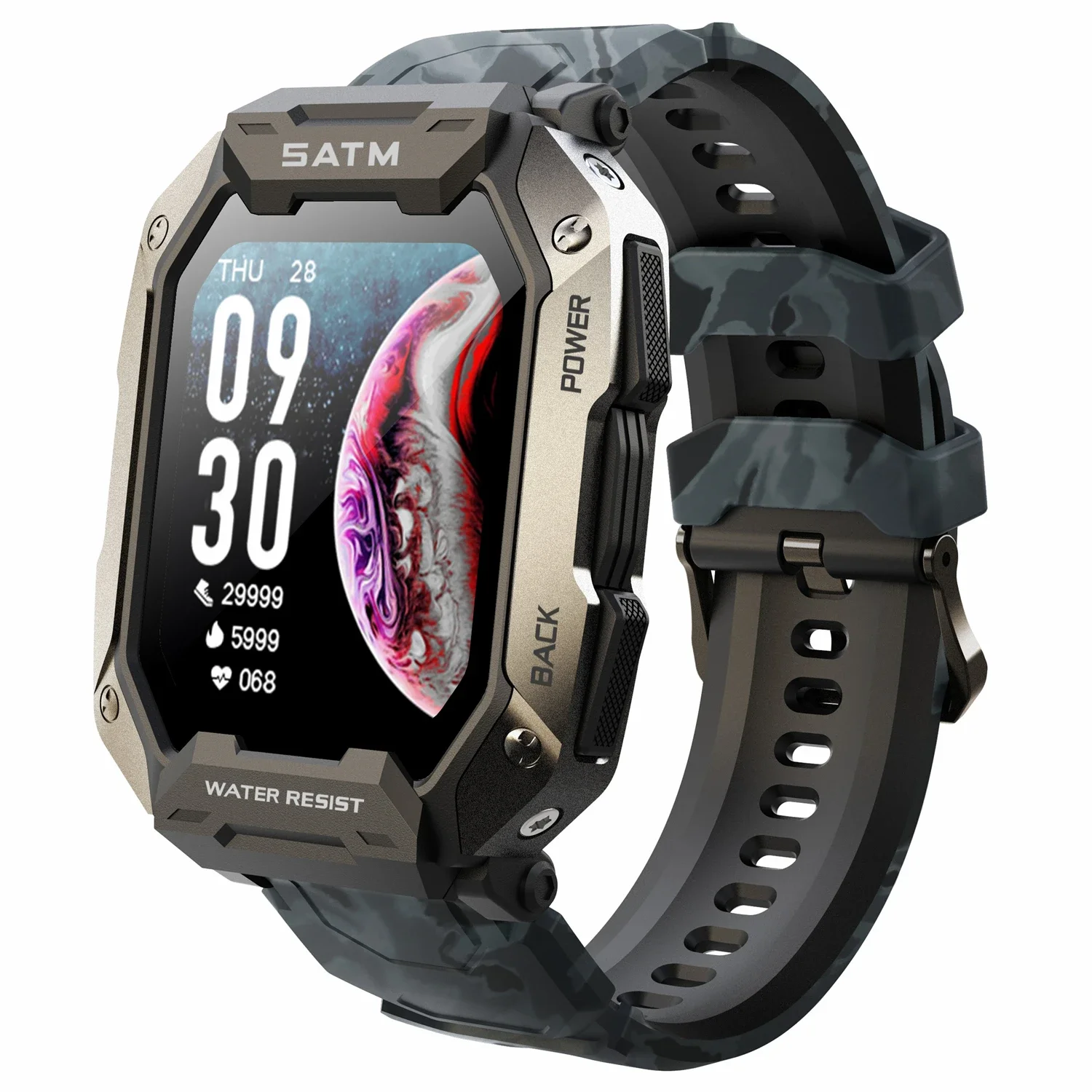 

New C20 Military Smart Watch Men Outdoor Adventure IP68 Waterproof 2024 Heart Rate Blood Oxygen Monitor Sport Fitness Smartwatch