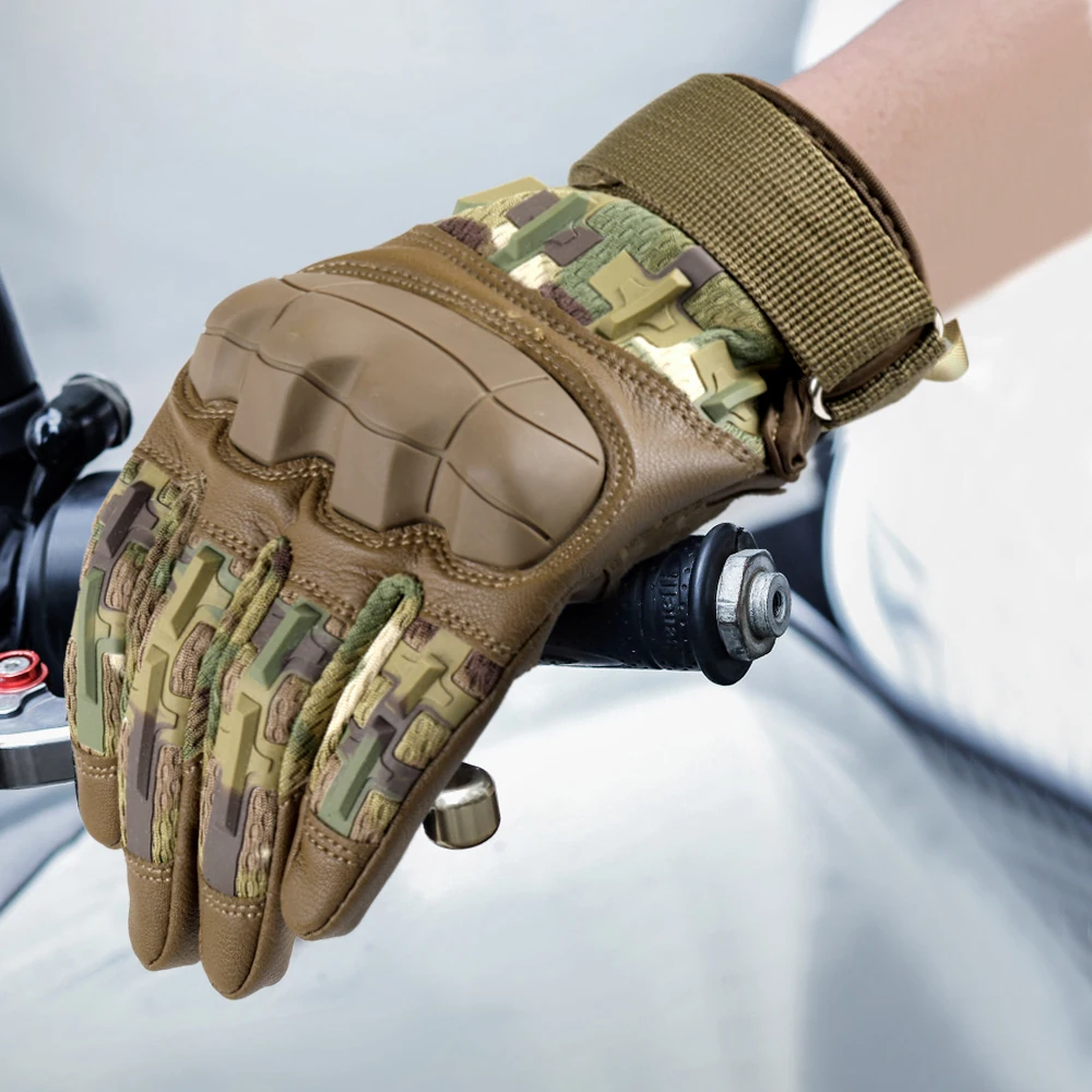 Touch Screen PU Leather Tactical Outdoor Sport Gloves