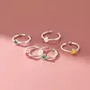 925 Sterling Silver Smile ​Adjustable Rings Wedding Engagement Jewelry For Women Wholesale   Dropshippin 2