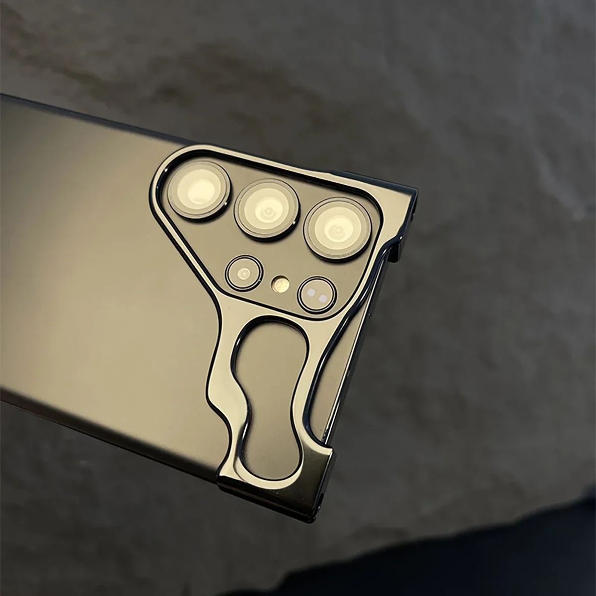 Luxury Irregular Frameless Aluminum Alloy phone Case For Samsung S23 S24 Ultra Plus Lens Film Protection Metal Shockproof Cover