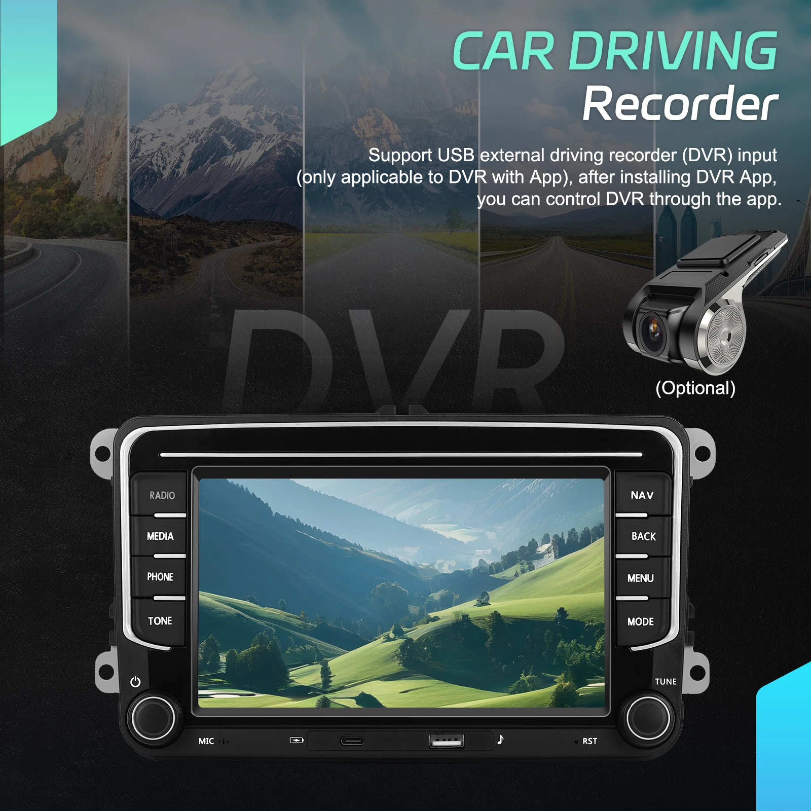 Radio Multimedia para Auto Podofo de 7 Pulgadas y 2 Din, 6+128G, para Seat Altea/Toledo/Leon, VW Golf/Passta/Jatta/Bora/Scirocco, Skoda Fabia/Yeti/Roomster/Praktic, Sistema de Audio para Auto, Carplay Inalámbrico, Android Auto, Mirror Link, Radio Estéreo para Auto, WiFi, GPS 5