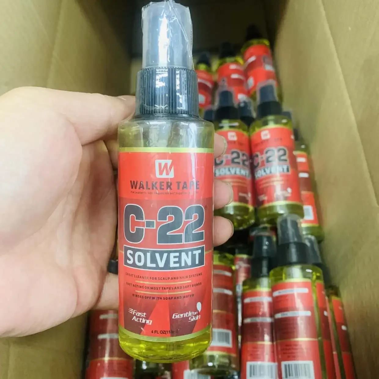 4 FL OZ 118ml 워커 테이프 C-22 용제 제거제 두피 및 헤어 시스템용 훌륭한 클리너 대부분의 테이프에 빠르게 작용