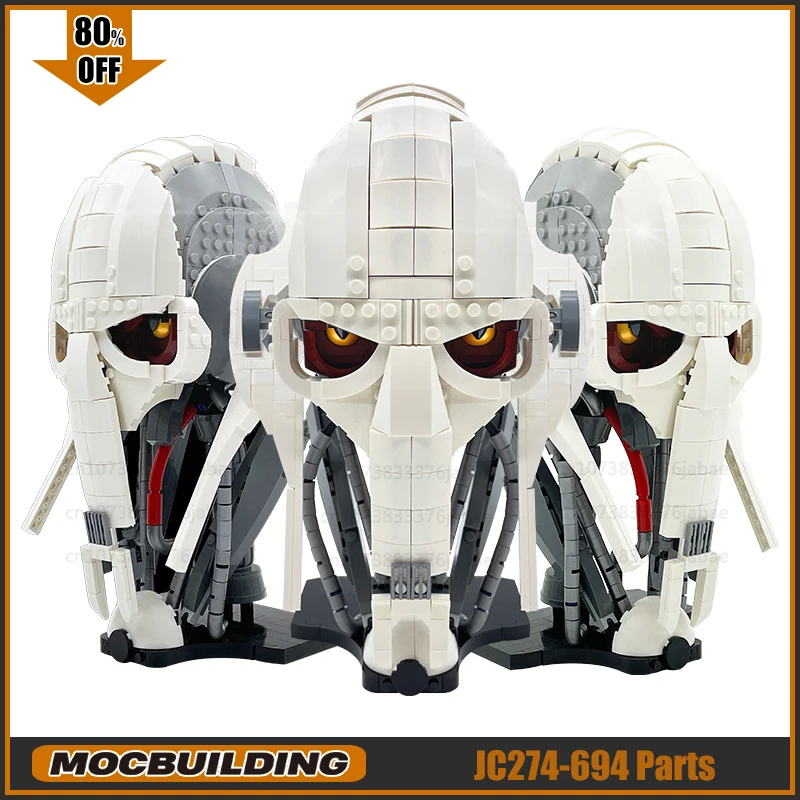 

Movie Series Helmet MOC Building Blocks White General Bust Technology Bricks Creative Toy DIY Assembly Model Display Xmas Gifts