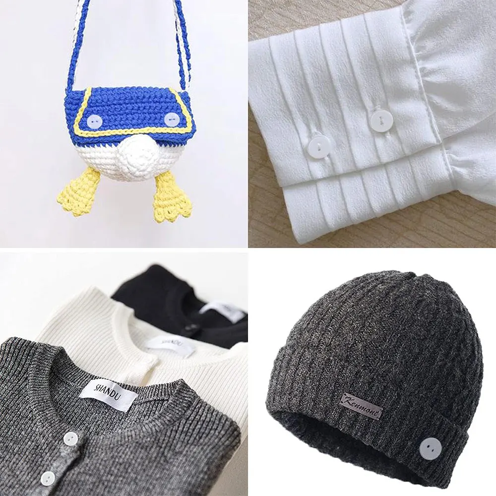 9mm/11.5mm/15mm/18mm Two Holes Transparent Small Buttons Bread Round Resin Sewing Button DIY Clothing Dress Accessories