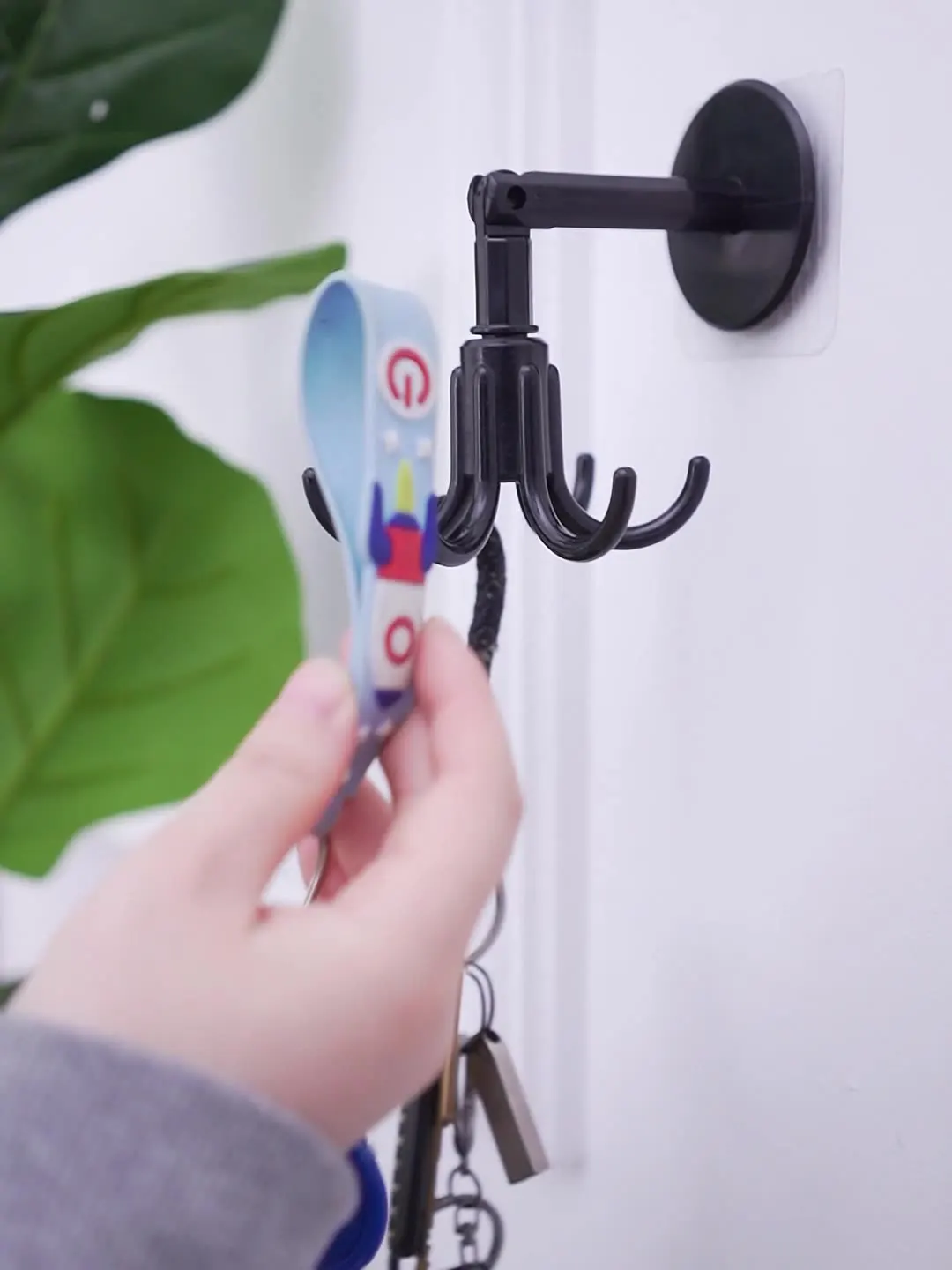 3 Six Claw Hexagonal 360 Degree Adhesive Strong Thickened Spoon Rack Rotary Hook Multifunctional Household Kitchen Hanging Key