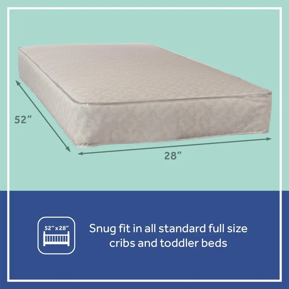 2-Stage Baby Crib Mattress Innerspring Hypoallergenic Waterproof Extra Firm Toddler Bed Mattress 150 Coils Airflow Pocket Safe 6