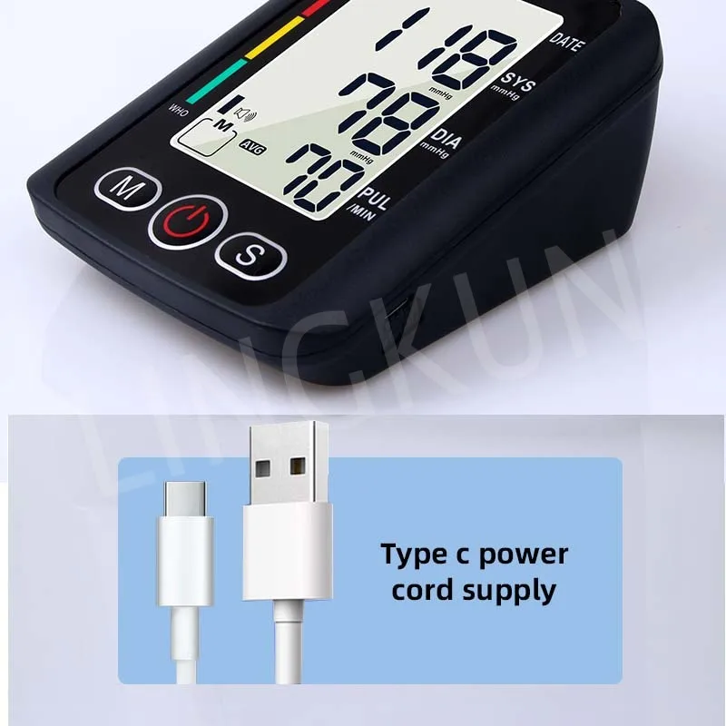 High Accurate English Voice Digital Sphygmomanometer Bp Monitors Electronic Tonometer Arm Cuff Blood Pressure Monitor Talking BP