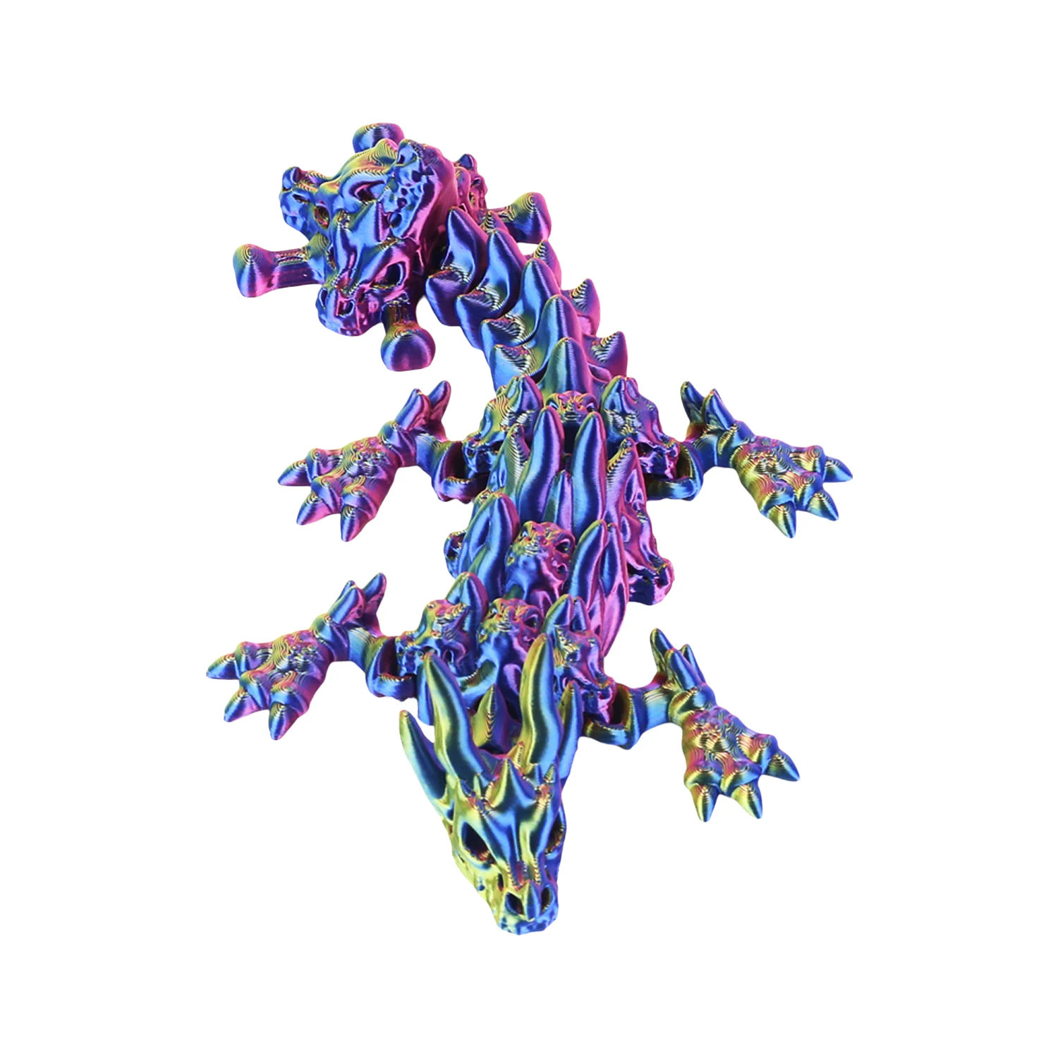 3D gemstone dragon colorful decoration can swing multi head dragon creative figurine trendy play 6