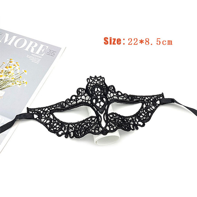 Eye Mask Sexy Lace Venetian Masquerade Ball Halloween Party Fancy Dress Costume Props Lady Black Lace Hollow Face Mask - 08 Style