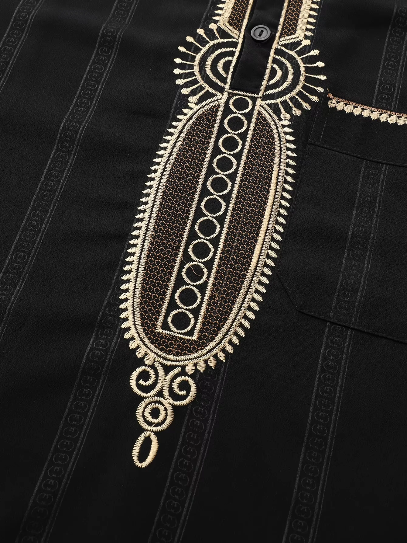 رداء رجالي مسلم كلاسيكي أنيق لعام 2025 برقبة دائري...