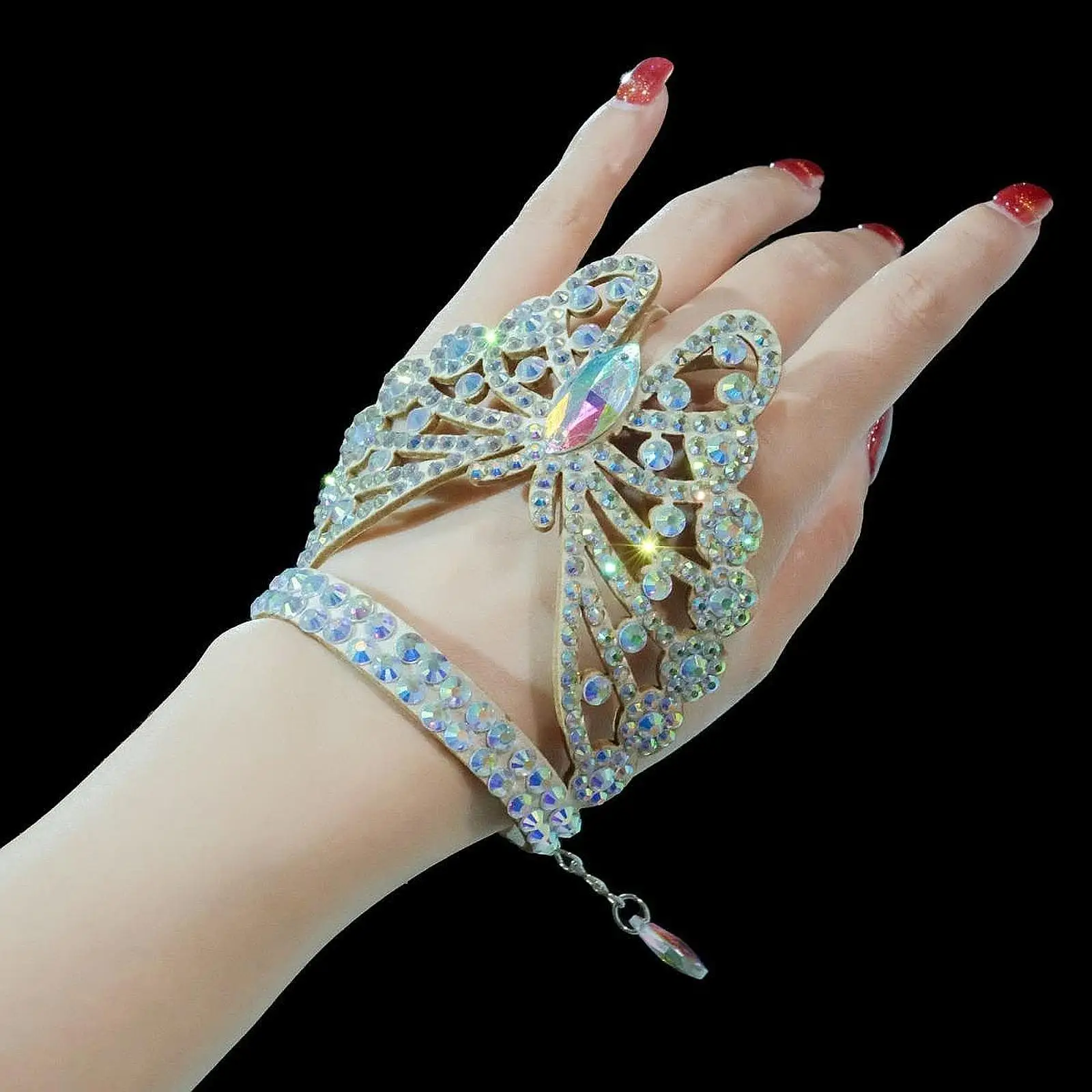 Belly Dancer Jewelry, Women Handmade Elegant Shining Hand Chain Jewellery, Linked Bracelet Chain Jewelry Belly Dancer Jewelry, Women Handmade Elegant Shining Hand Chain Jewellery, Linked Bracelet Chain Jewelry