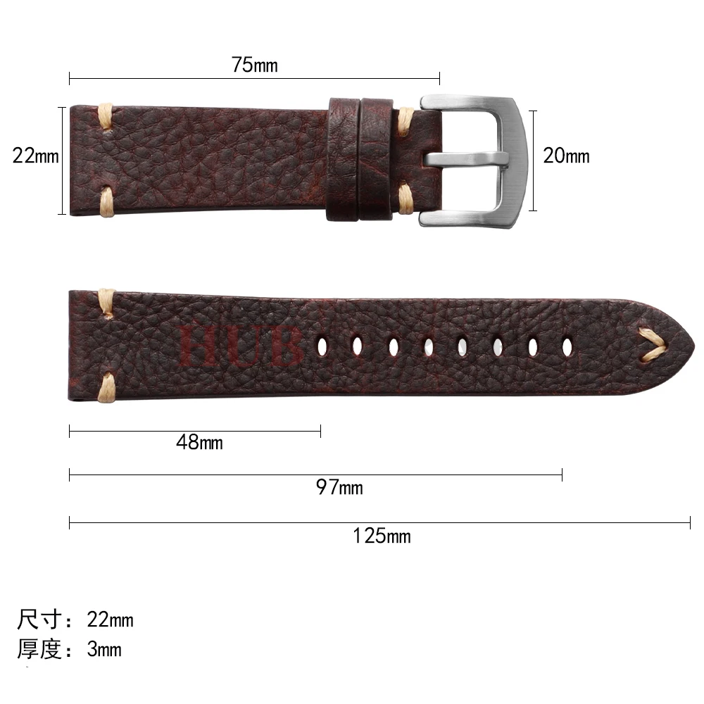 Genuine Cowhide Vintage Handmade Universal Watch Strap - Breathable Unisex Bracelet Belt Accessories