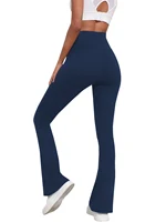 Plus Size Women's Super Soft High Waisted Flare Pants, Leggings Tummy Control Soft Bootleg Bell Bottoms Running - Image 2