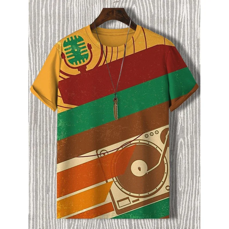 Men Oversized 3D Print Short Sleeve T Shirt