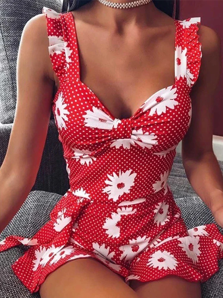 2023 Cross border New European and American Summer Printed Strap Dress Flower Dress Strap Dress Women