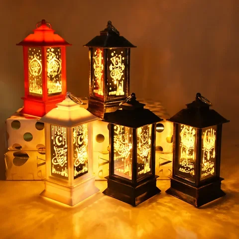 

Eid Al Adha Gift Ramadan Led Lantern with Lights Ramadan Decoratins Arab Muslim Eid Mubarak Festival Decor for Home