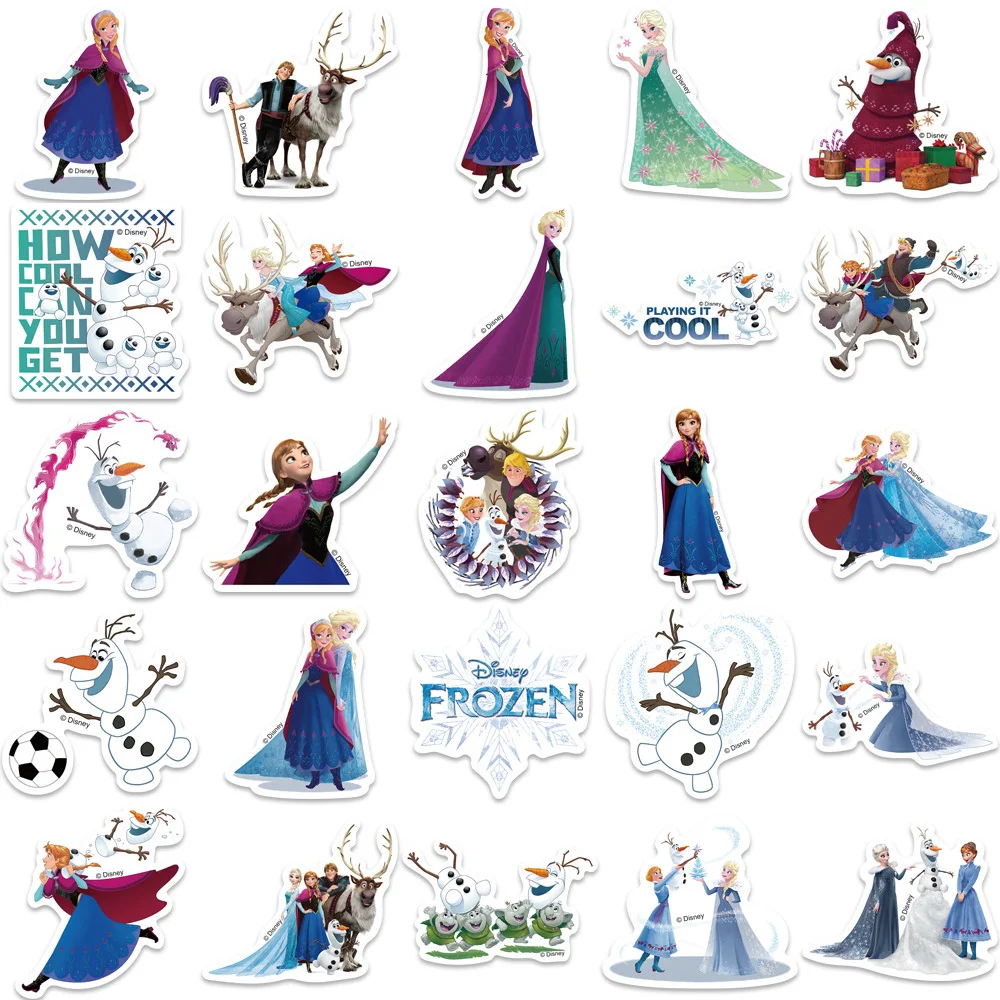 10/30/50pcs Kawaii Disney Frozen Anime Stickers Cute Anna Elsa Cartoon Sticker Phone Notebook Luggage Graffiti Decals Girls Toy 6