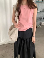 Spring women's casual solid color round neck slim fit vest - Image 5