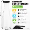 2pcs Water Carafe with Flip Top Lid  Milk, Iced Tea Beverage, Cold Brew and Mimosa Bar. Juice Containers with Lids Accessories 5