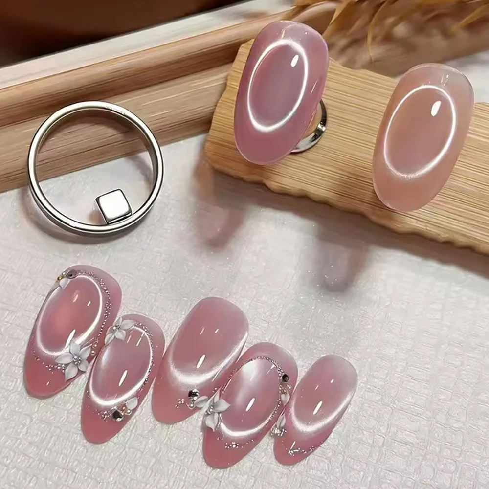 3D 새 원형 캣아이 네일 마그넷 속이 빈 버블 리스 블랙홀 링 디자인 네일 마그네틱 도구 (캣아이 젤 네일 폴리쉬용)