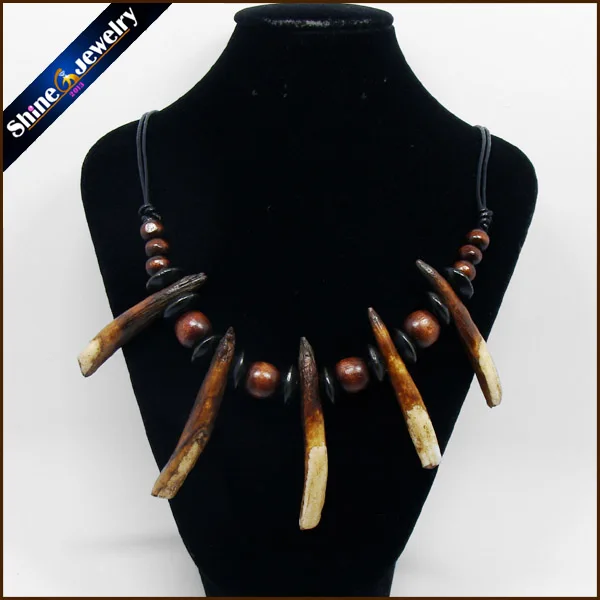 

Women Men Tibet Jewelry Amulet Real Wolf Tooth Fangs Canine Bone Carving Pendant Surfer Leather Rope Chain Necklace Adjustable