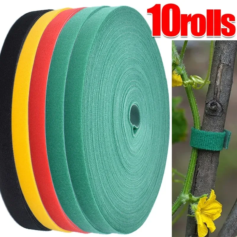 1/10Rolls Nylon Plant Ties Green Garden Twine Resealable Cable Ties Home Plant Bamboo Cane Support Fastener Garden Accessories
