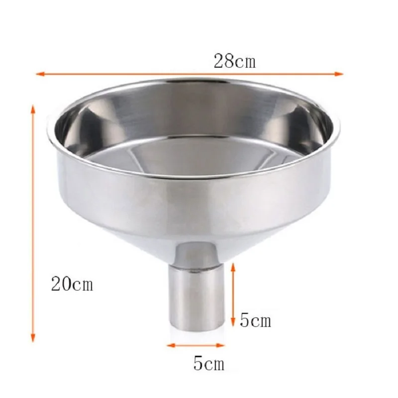 Large Stainless Steel Funnel Upper Diameter 28cm Lower Diameter 5cm Large Caliber Wide Mouth Jam Funnel Enema With metal funnels