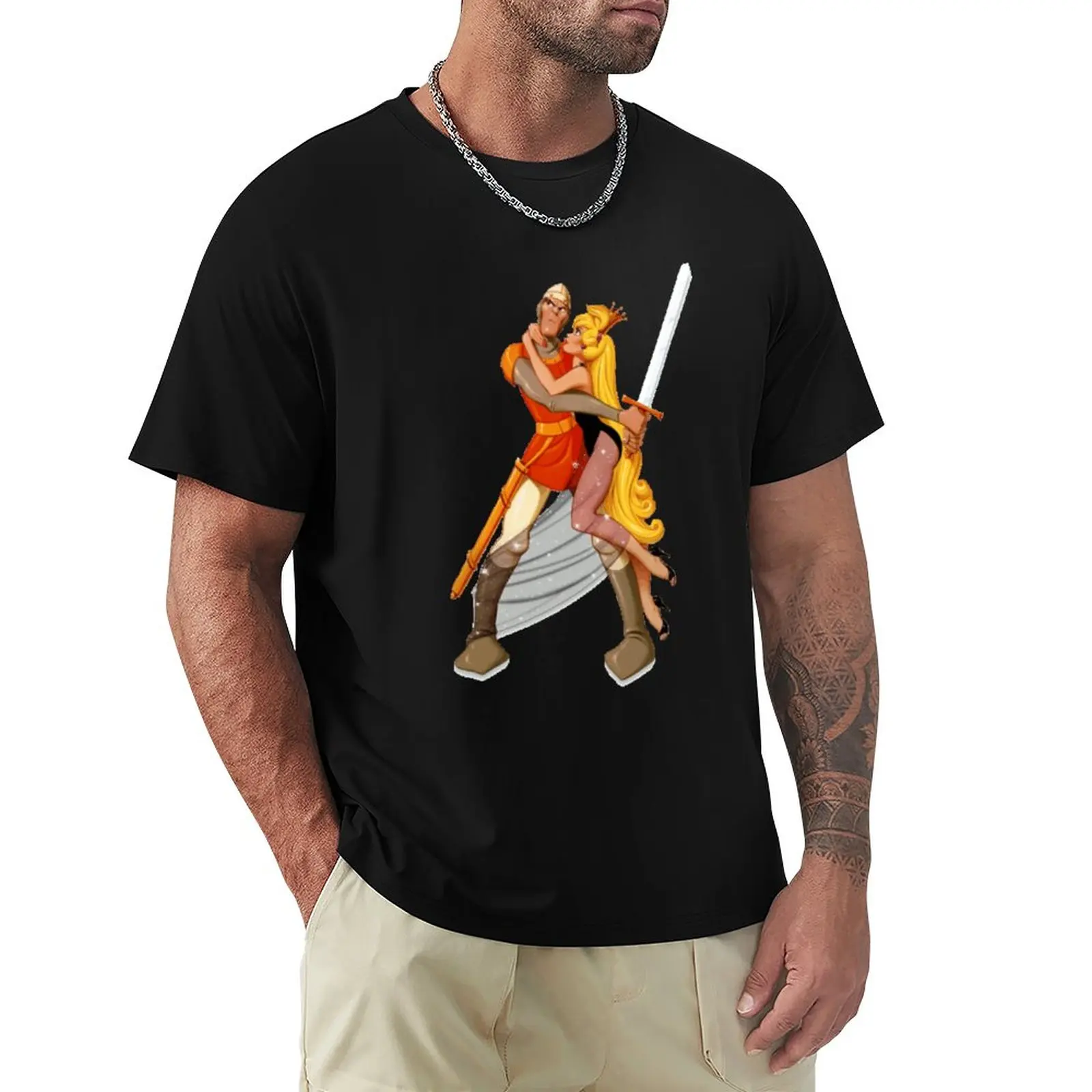 T-Shirt Dragon Lair Pxl Plus Size Top Plain Plain T-Shirt Uomo