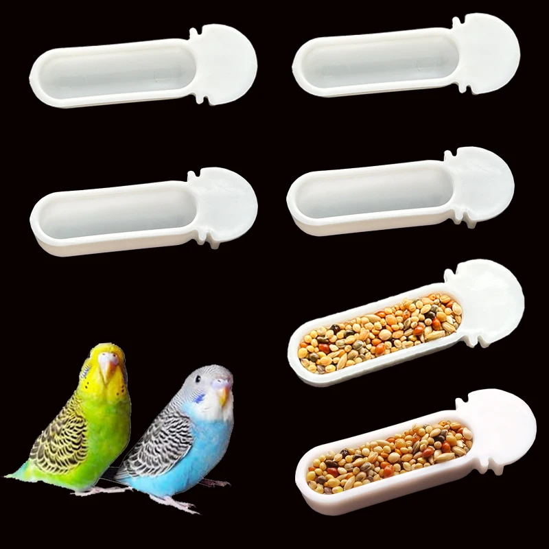 4/10pcs Small Bird Plastic Food Cup Convenient Hanging Food Feeder Box for Canary Finch Small Size Bird Feeder bird feeder