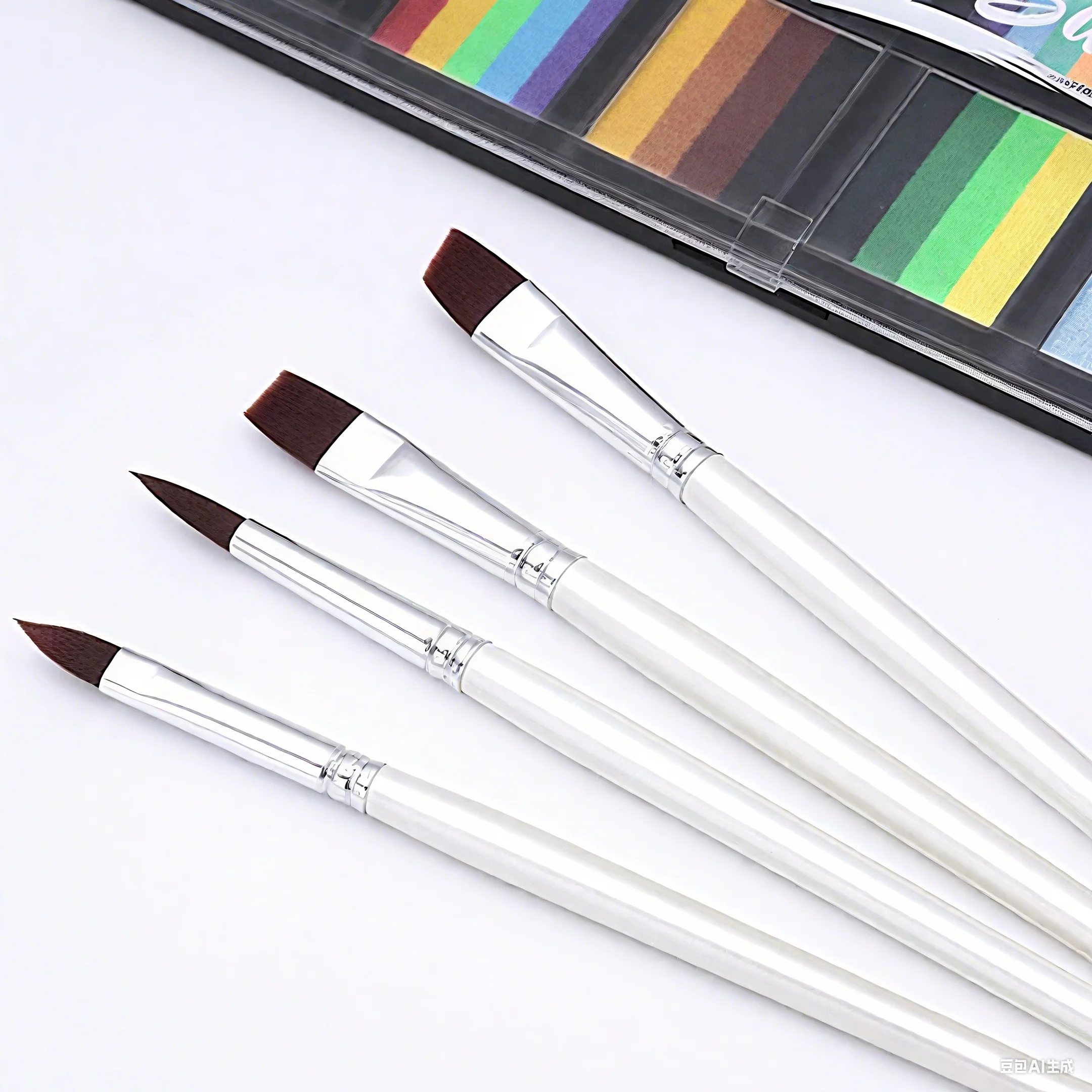 10 professionelle Linderungsstifte für die Gesichtsmalerei – Dome Peak Design, runde Pinselstifte aus gemischtem Material für Bühnen-Make-up-Künstler, langlebig – Detail 6