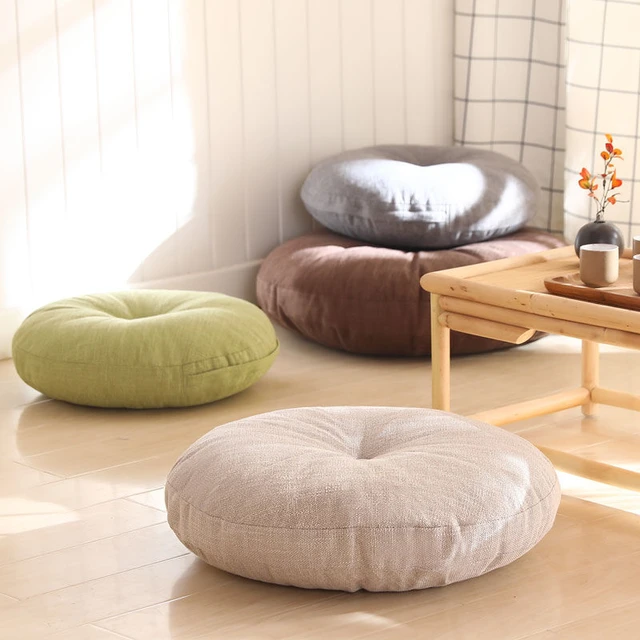 40cm Textile Cushion Linen Futon Cushion Ground Household