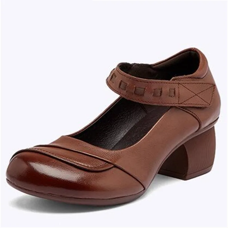 

High Quality Cowhide Autumn Elegant Real Leather Shoes Woman High Heeled Shoes 2022 New Fashion Pumps Women Shoes