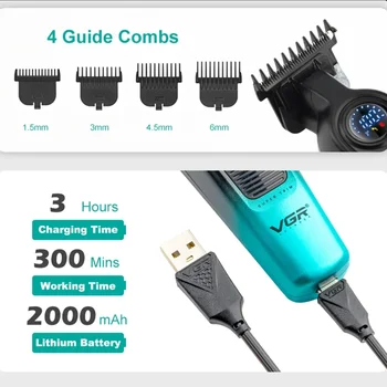 VGR V-996 Cordless Trimmer Electric Hair Clipper Rechargeable Haircut Barber Professional Trimmer for Men Hair Cutting Machine - Image 5